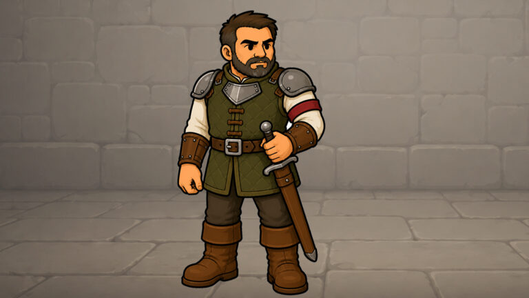 #46 Human Villager Militia Captain (male)